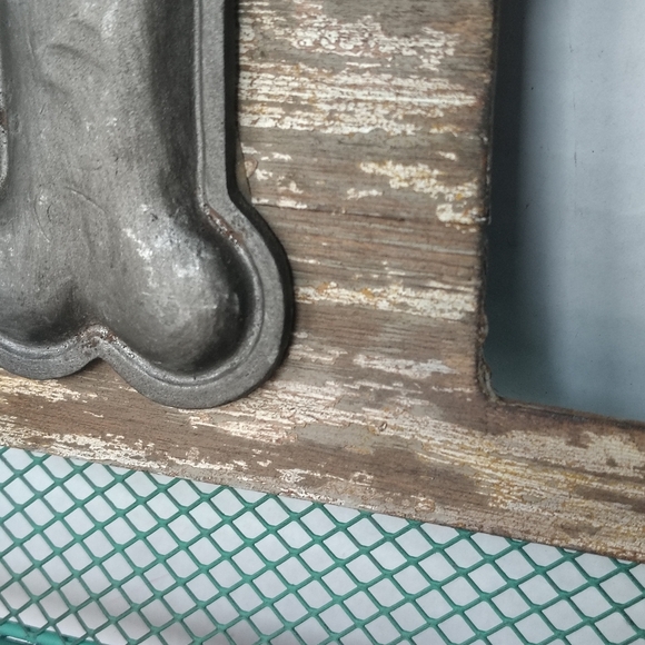 Metal Dog Picture Frame Fence Wood Metal Bone Farmhouse Decor Frame - Picture 3 of 16